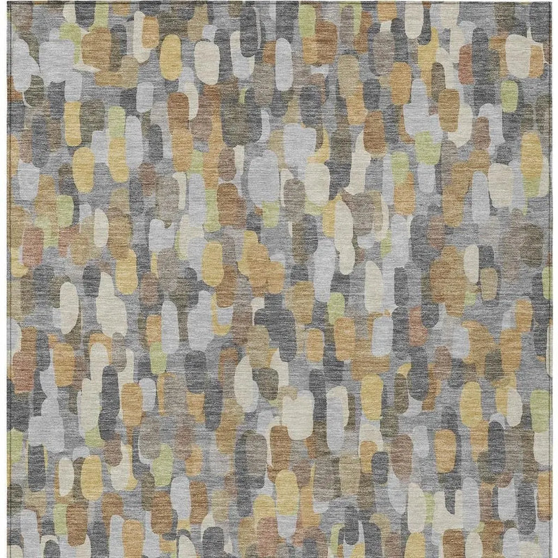 9' X 12' Gray And Beige Abstract Washable Indoor Outdoor Area Rug Homeroots Outdoor