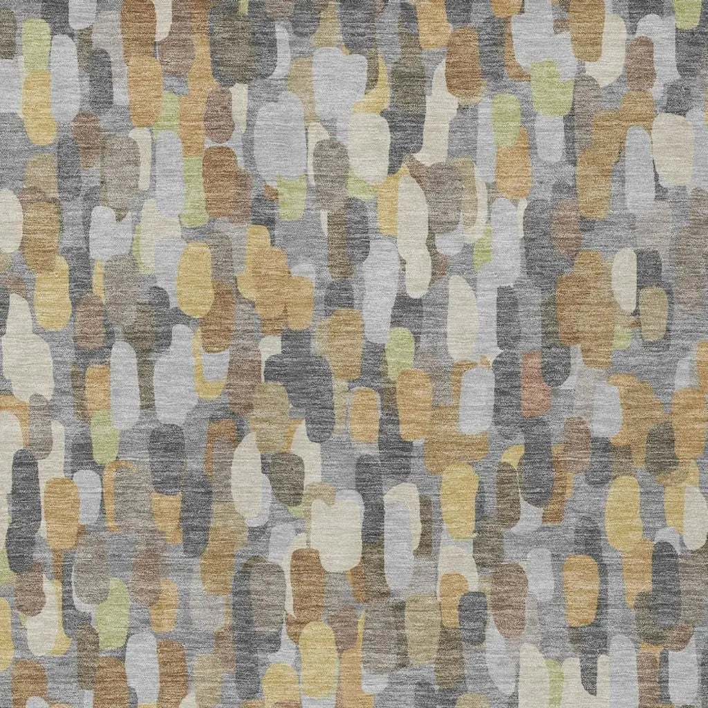 9' X 12' Gray And Beige Abstract Washable Indoor Outdoor Area Rug Homeroots Outdoor