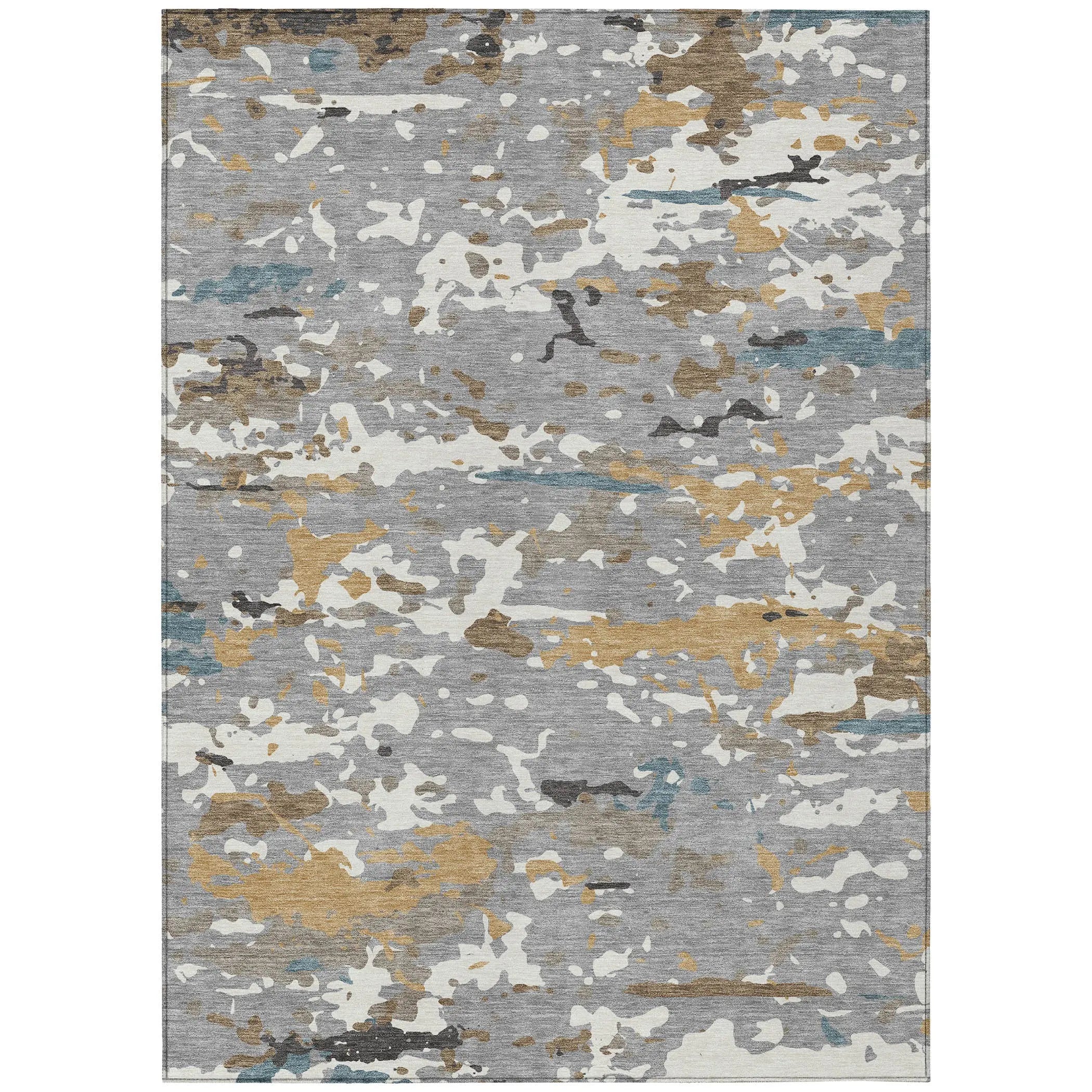 9' X 12' Gray And Beige Abstract Washable Indoor Outdoor Area Rug Homeroots Outdoor
