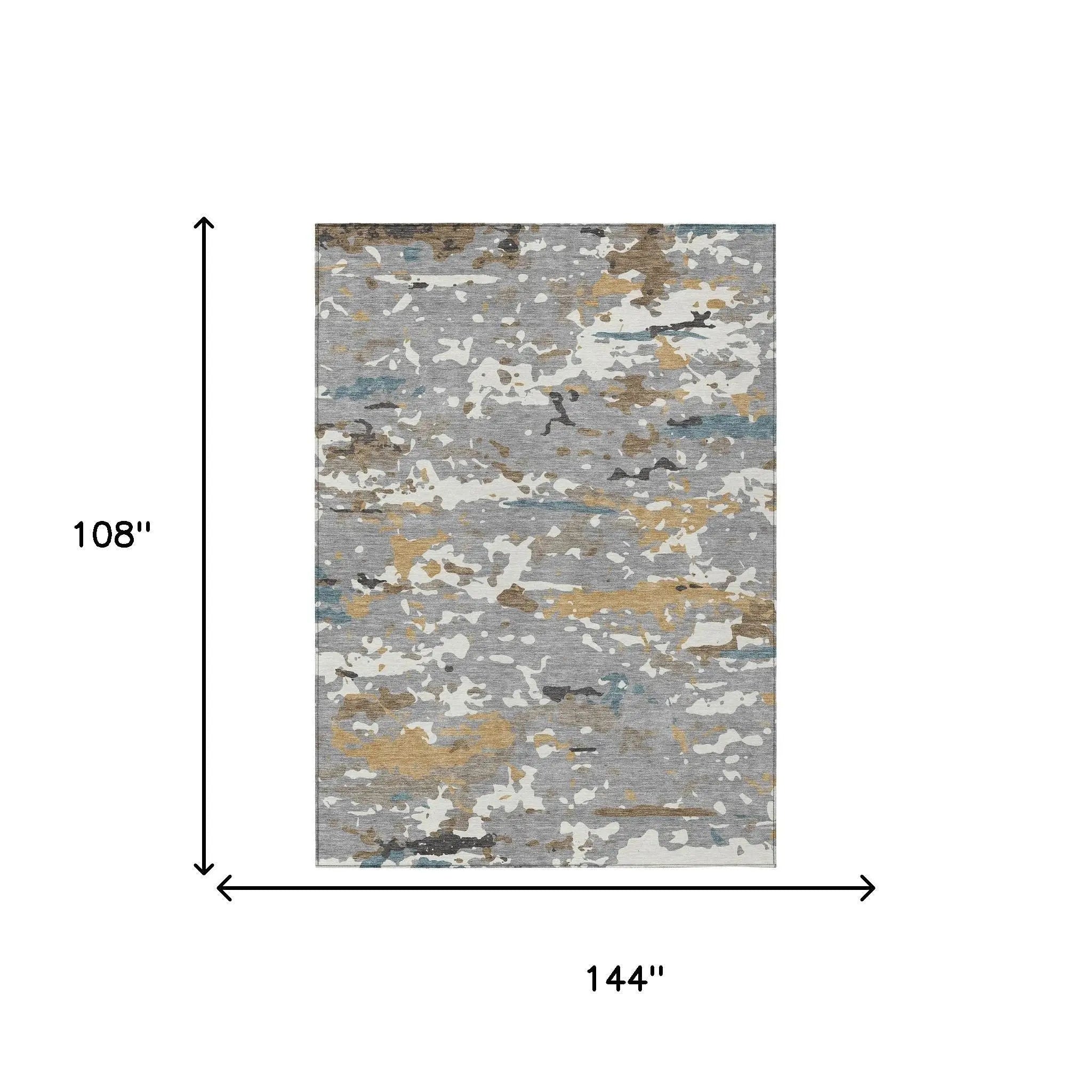 9' X 12' Gray And Beige Abstract Washable Indoor Outdoor Area Rug Homeroots Outdoor