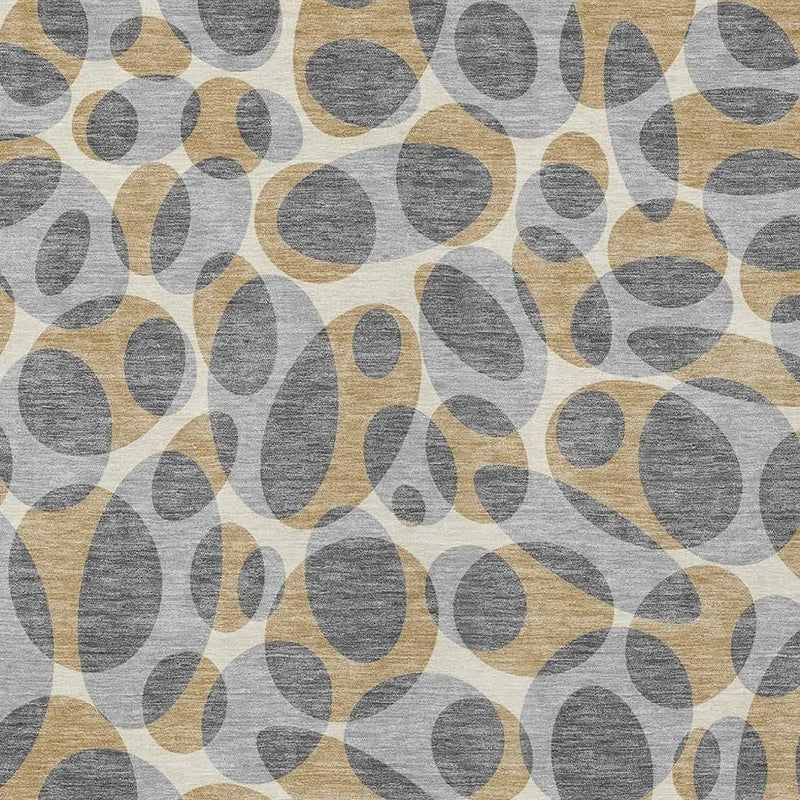 9' X 12' Gray And Beige Abstract Washable Indoor Outdoor Area Rug Homeroots Outdoor