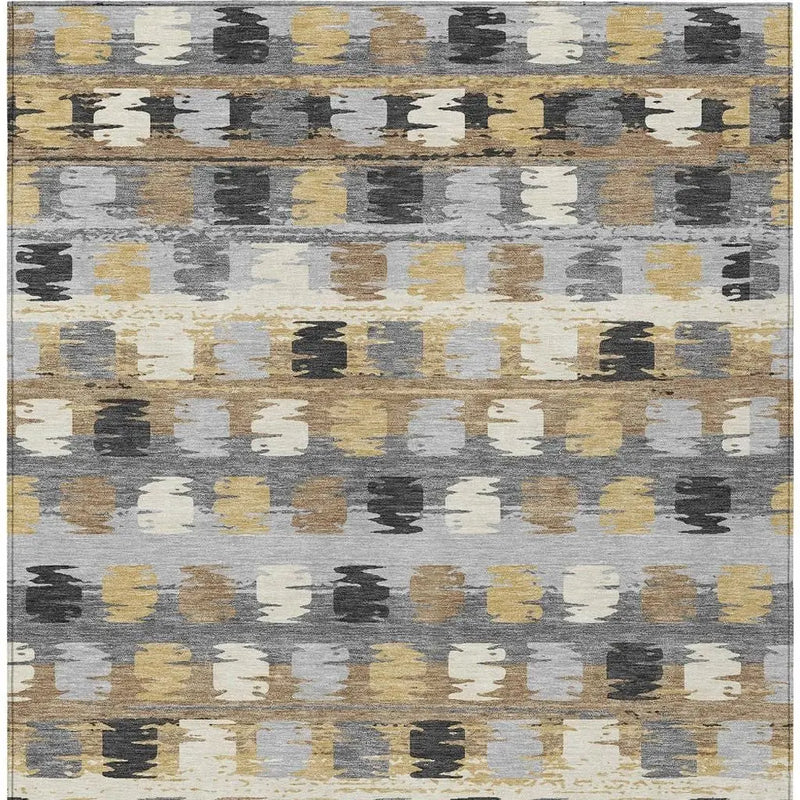 9' X 12' Gray And Brown Abstract Washable Indoor Outdoor Area Rug Homeroots Outdoor