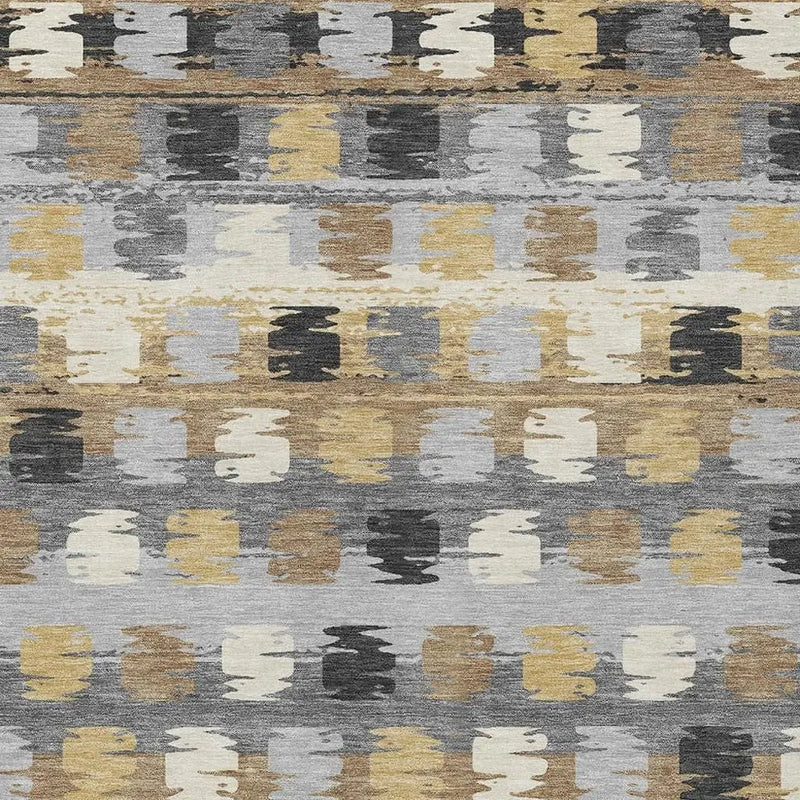 9' X 12' Gray And Brown Abstract Washable Indoor Outdoor Area Rug Homeroots Outdoor
