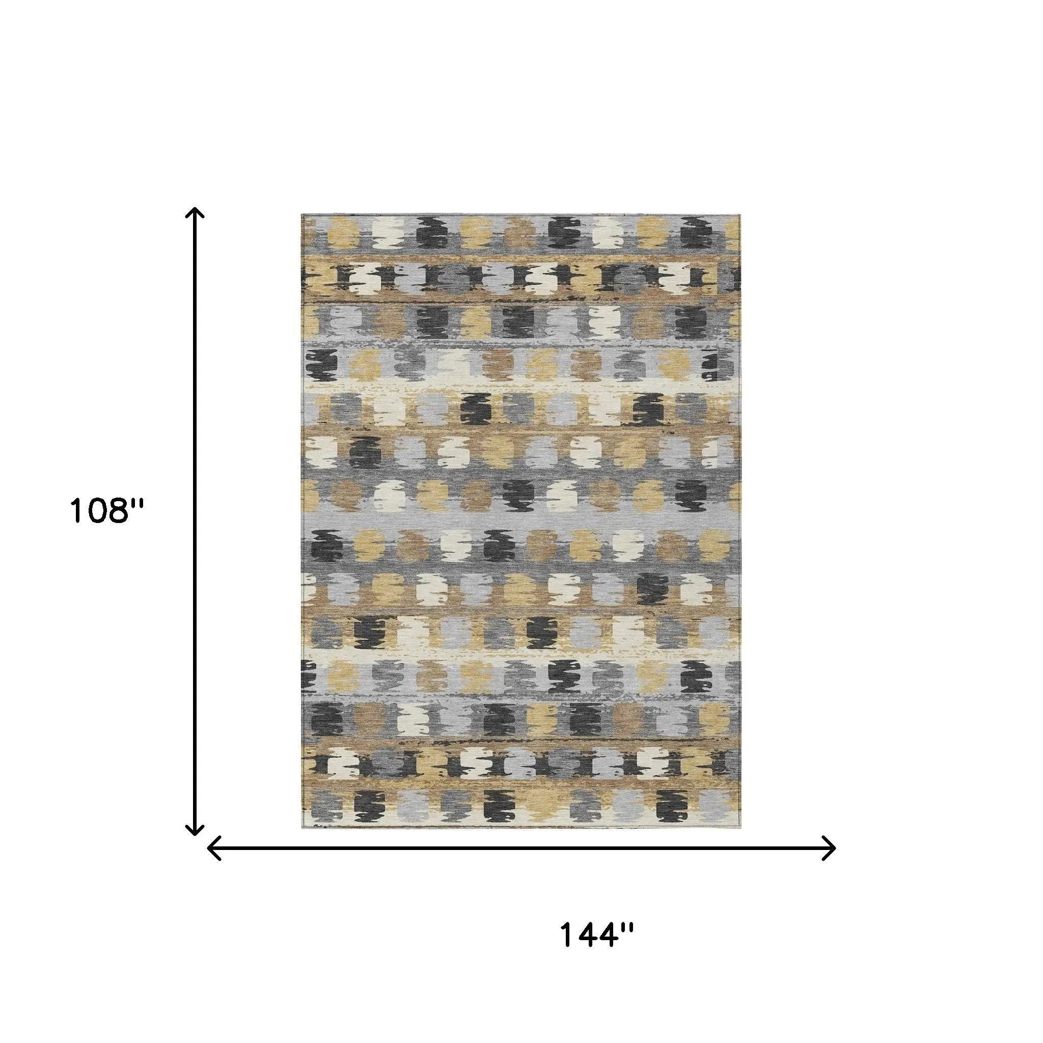 9' X 12' Gray And Brown Abstract Washable Indoor Outdoor Area Rug Homeroots Outdoor