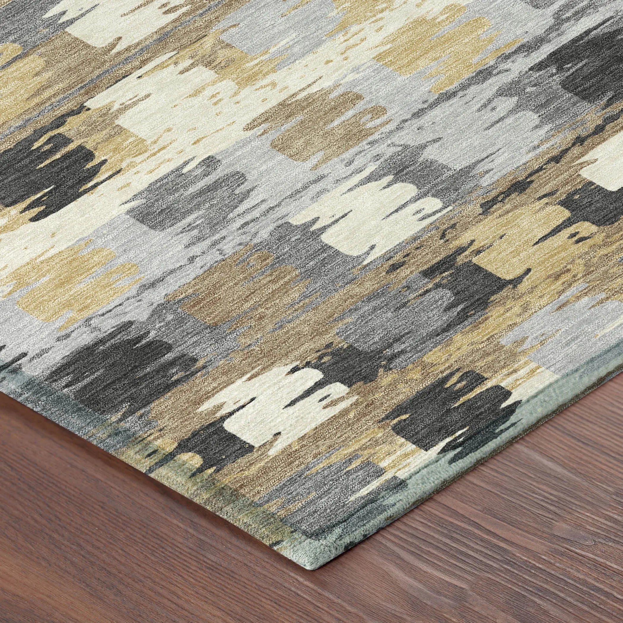 9' X 12' Gray And Brown Abstract Washable Indoor Outdoor Area Rug Homeroots Outdoor