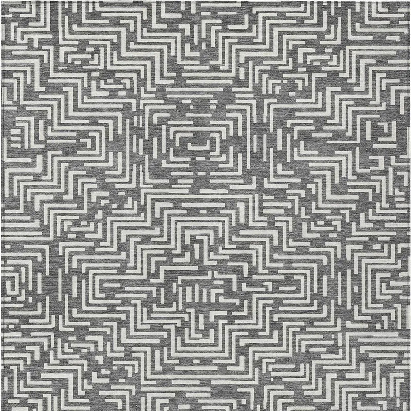 9' X 12' Gray And Brown Geometric Washable Indoor Outdoor Area Rug Homeroots Outdoor