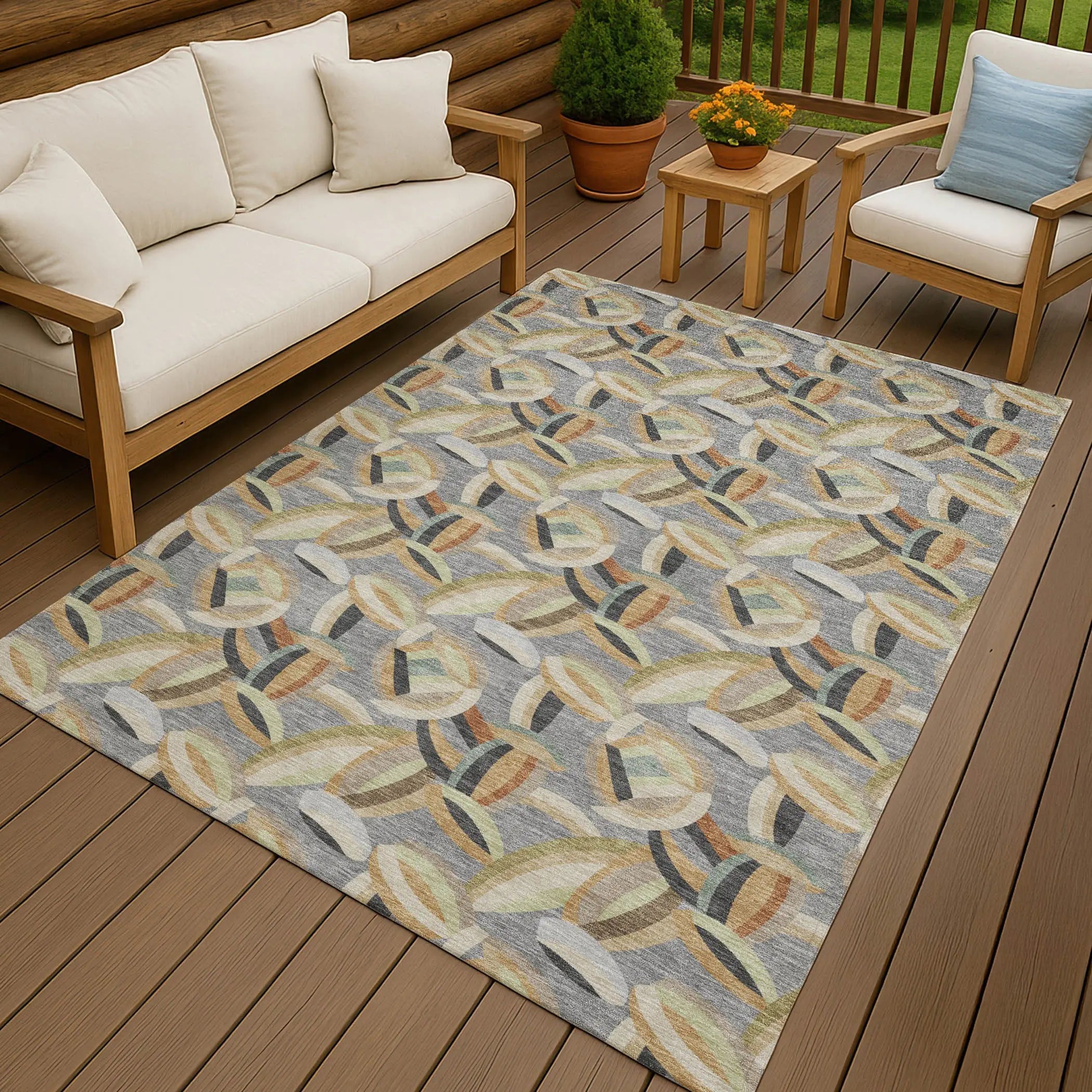 9' X 12' Gray And Charcoal Abstract Washable Indoor Outdoor Area Rug Homeroots Outdoor
