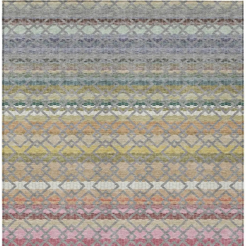 9' X 12' Gray And Chocolate Striped Washable Indoor Outdoor Area Rug Homeroots Outdoor