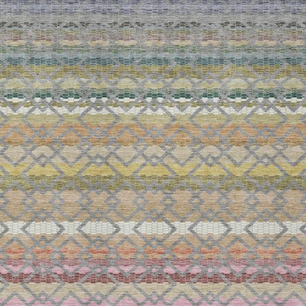 9' X 12' Gray And Chocolate Striped Washable Indoor Outdoor Area Rug Homeroots Outdoor
