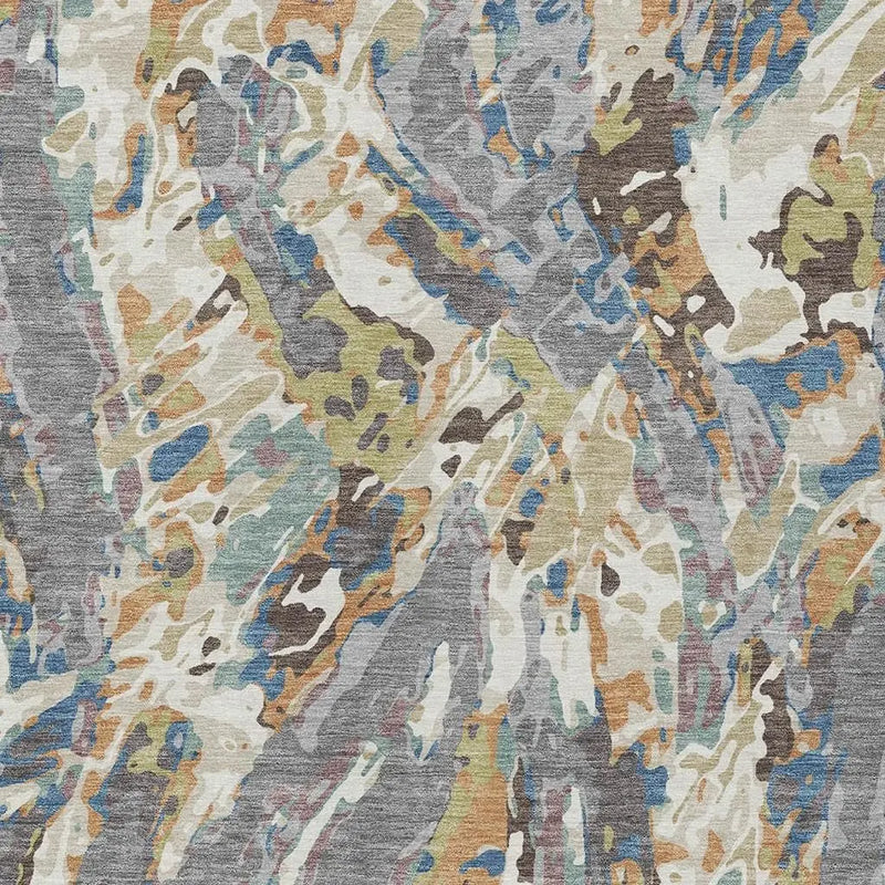 9' X 12' Gray And Copper Abstract Washable Indoor Outdoor Area Rug Homeroots Outdoor
