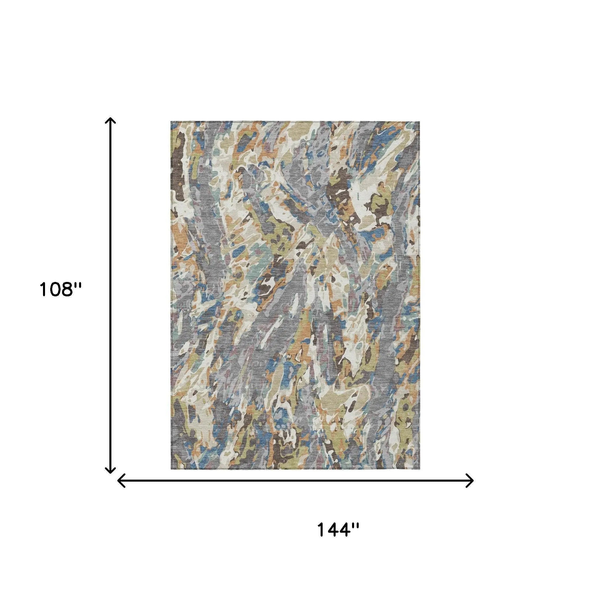 9' X 12' Gray And Copper Abstract Washable Indoor Outdoor Area Rug Homeroots Outdoor