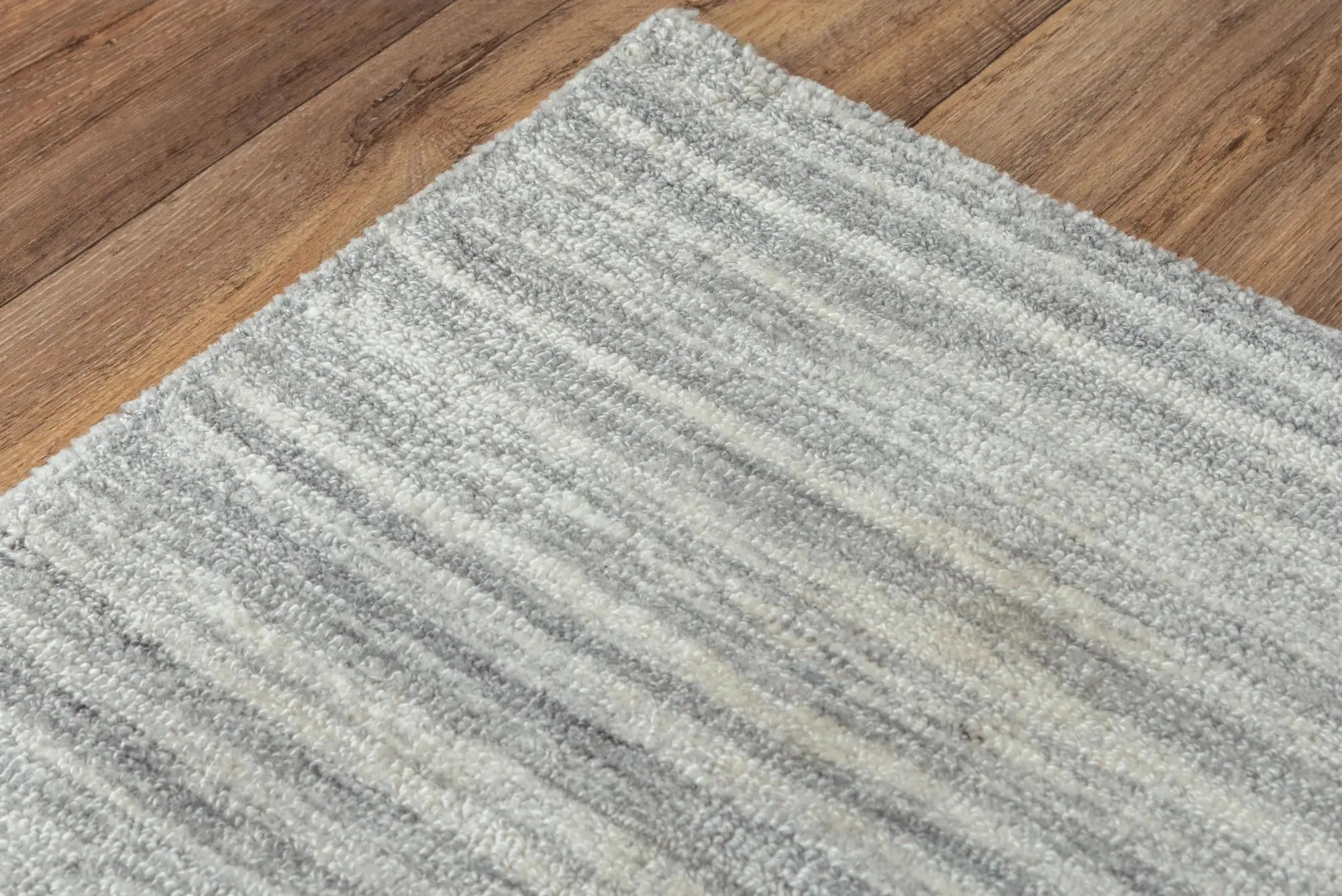 9' X 12' Gray And Dark Gray Striped Hand Tufted Area Rug Homeroots Home Decor