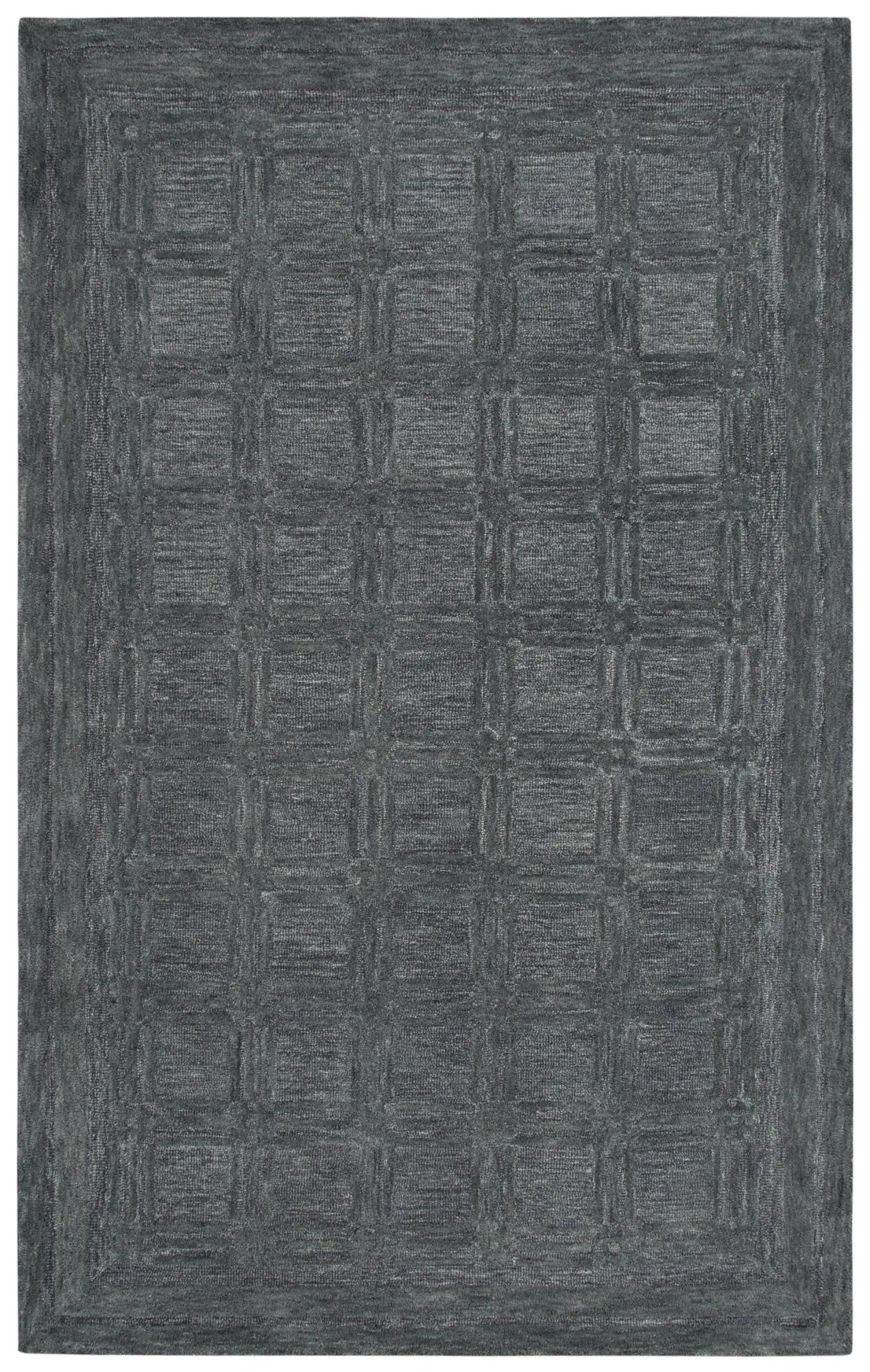 9' X 12' Gray And Dark Gray Wool Checkered Hand Tufted Area Rug Homeroots Home Decor