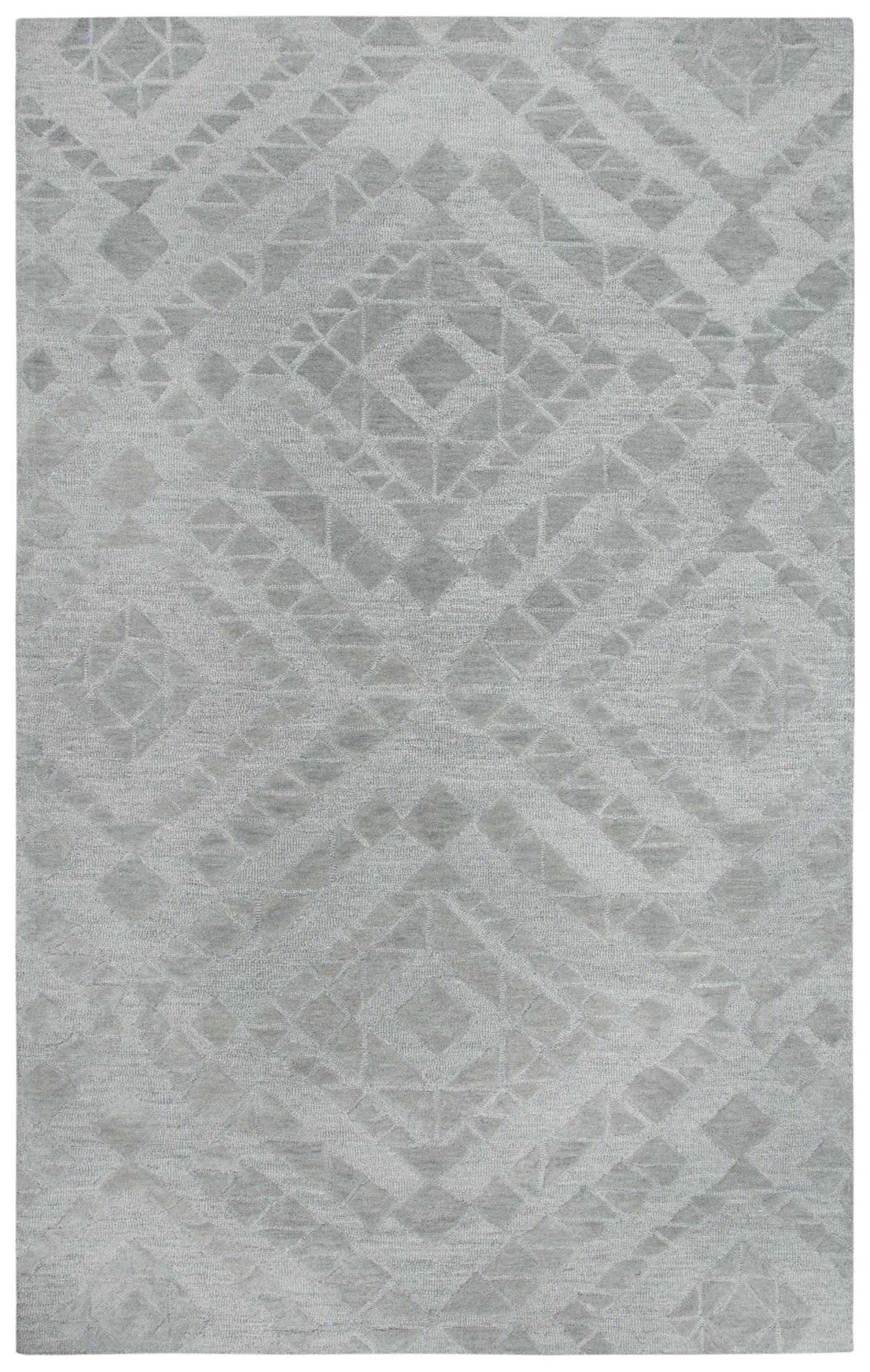 9' X 12' Gray And Dark Gray Wool Geometric Hand Tufted Area Rug Homeroots Home Decor