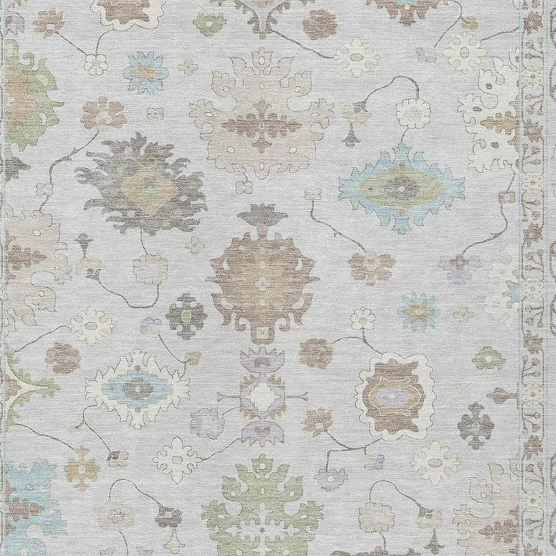 9' X 12' Gray And Gold Oriental Washable Indoor Outdoor Area Rug Homeroots Outdoor