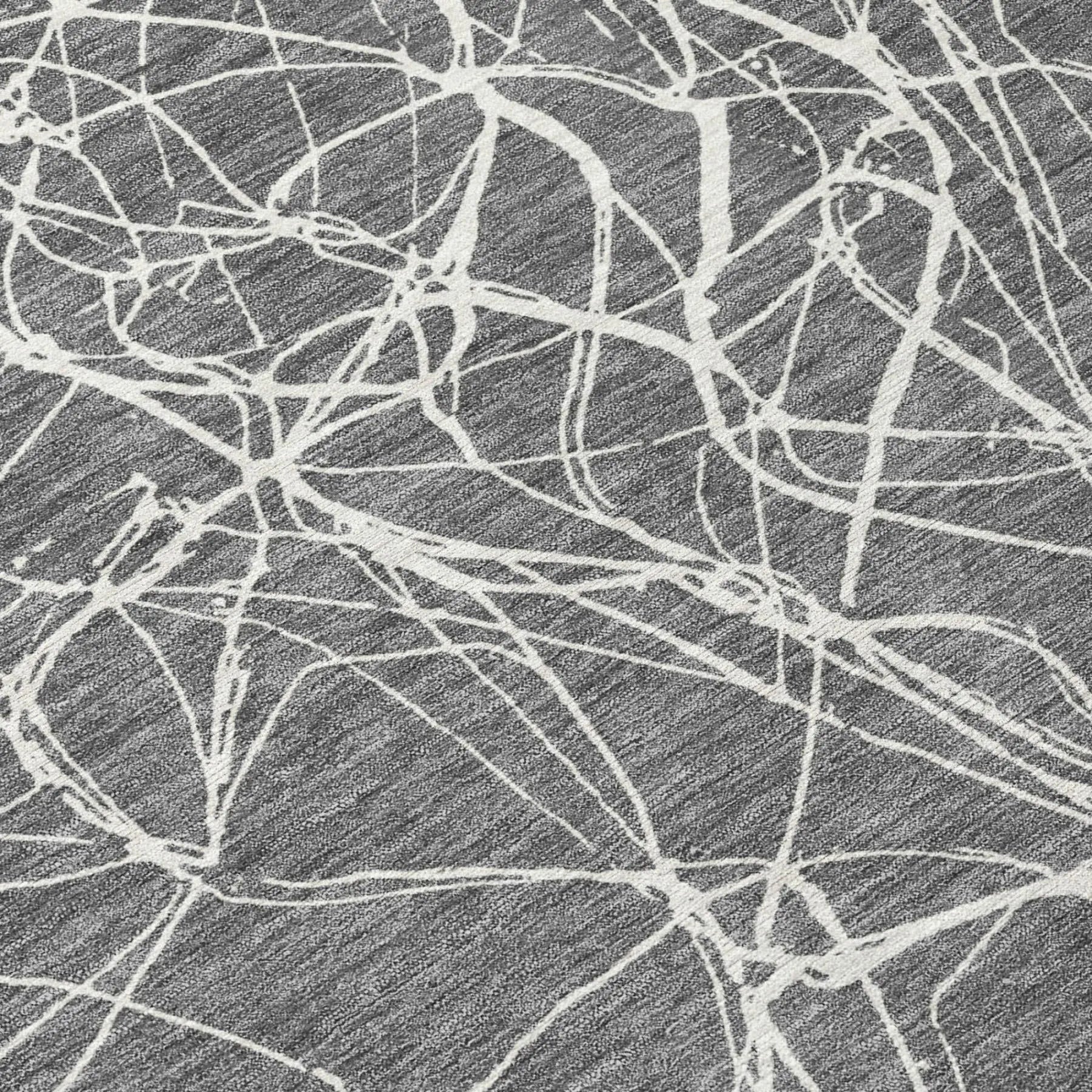 9' X 12' Gray And Graphite Abstract Washable Indoor Outdoor Area Rug Homeroots Outdoor