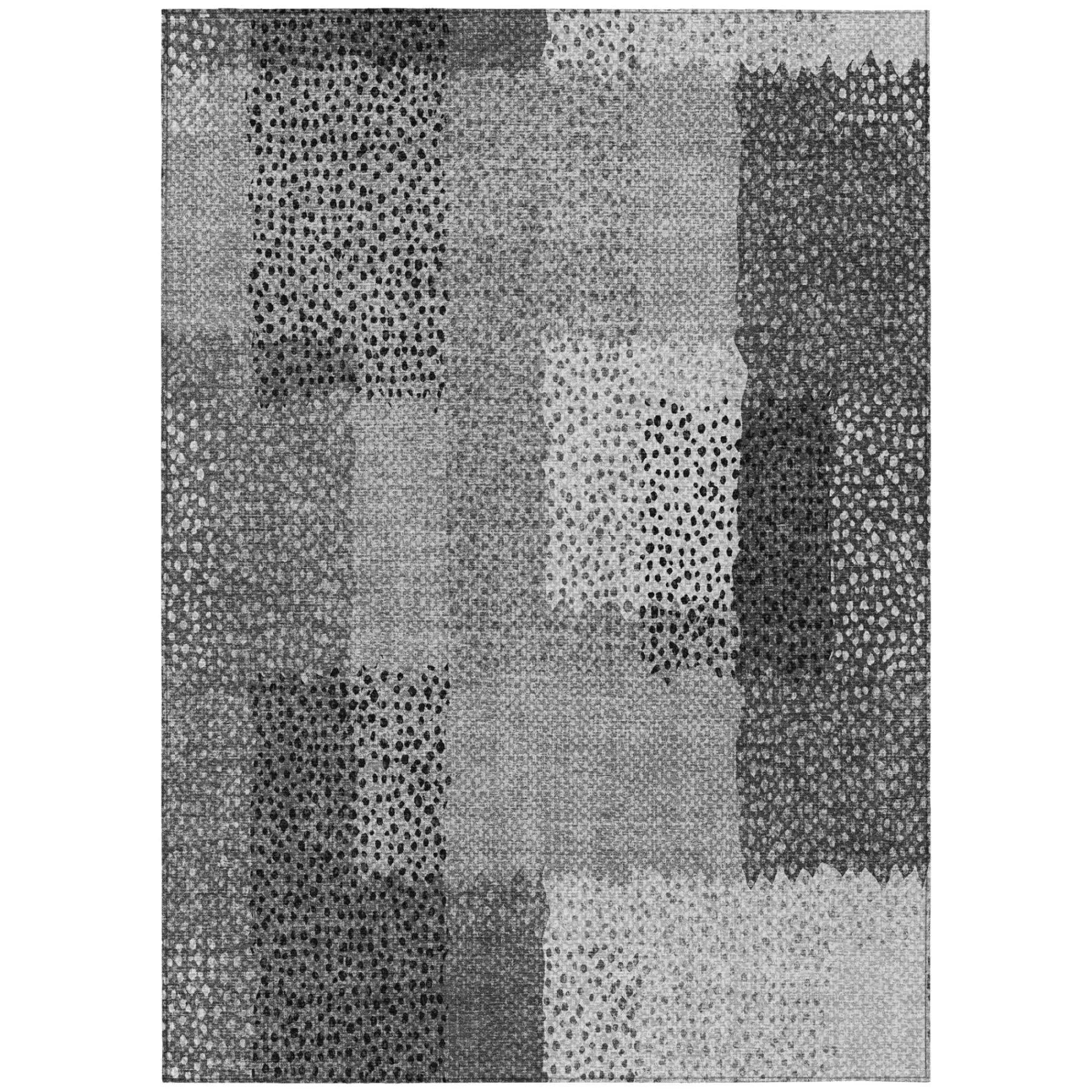 9' X 12' Gray And Graphite Abstract Washable Indoor Outdoor Area Rug Homeroots Outdoor