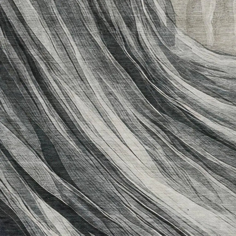 9' X 12' Gray And Graphite Abstract Washable Indoor Outdoor Area Rug Homeroots Outdoor