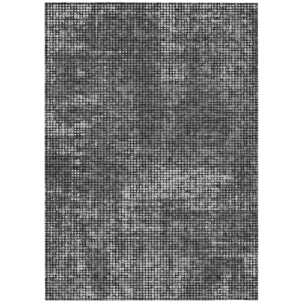 9' X 12' Gray And Graphite Abstract Washable Indoor Outdoor Area Rug Homeroots Outdoor