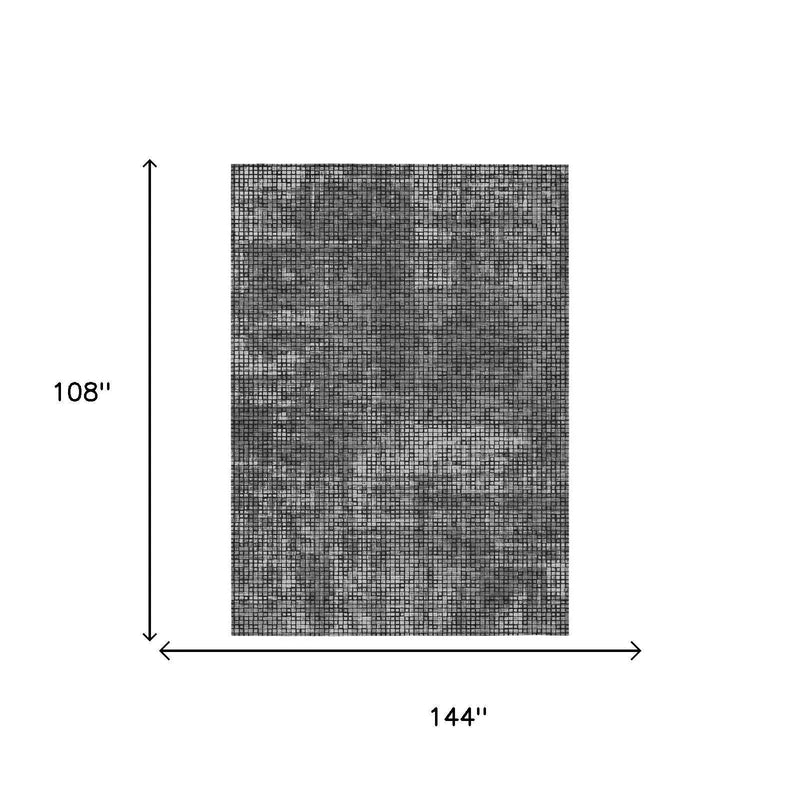 9' X 12' Gray And Graphite Abstract Washable Indoor Outdoor Area Rug Homeroots Outdoor
