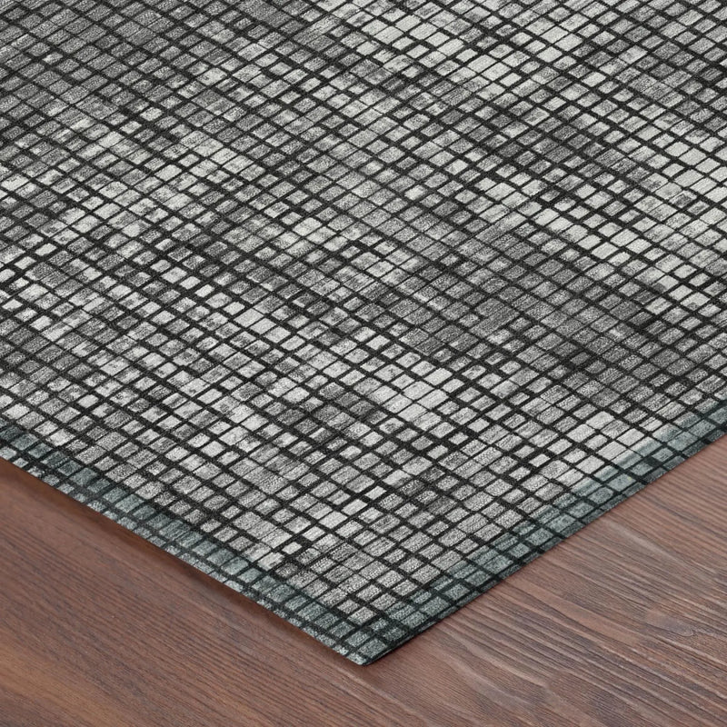 9' X 12' Gray And Graphite Abstract Washable Indoor Outdoor Area Rug Homeroots Outdoor