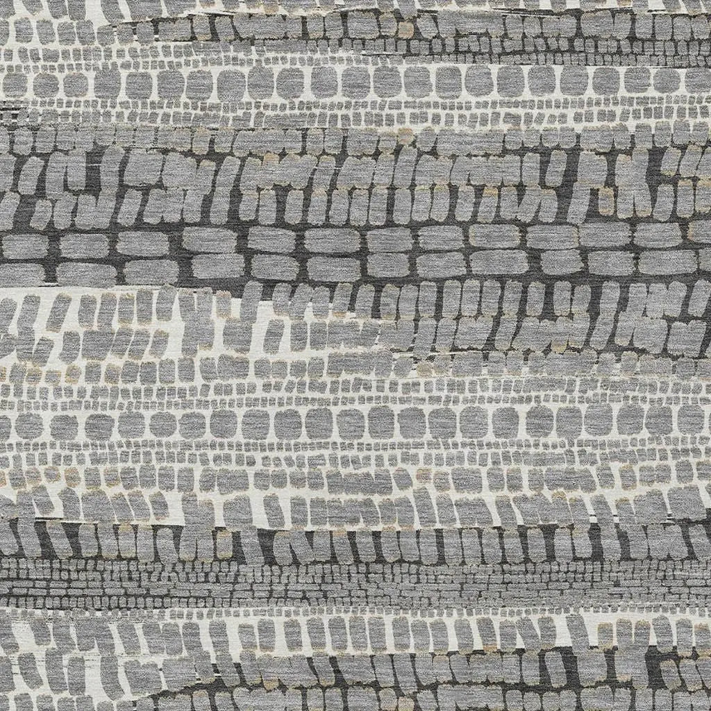 9' X 12' Gray And Graphite Abstract Washable Indoor Outdoor Area Rug Homeroots Outdoor