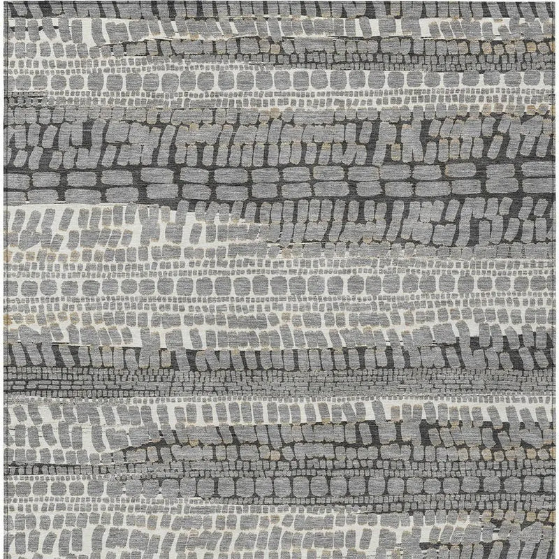 9' X 12' Gray And Graphite Abstract Washable Indoor Outdoor Area Rug Homeroots Outdoor