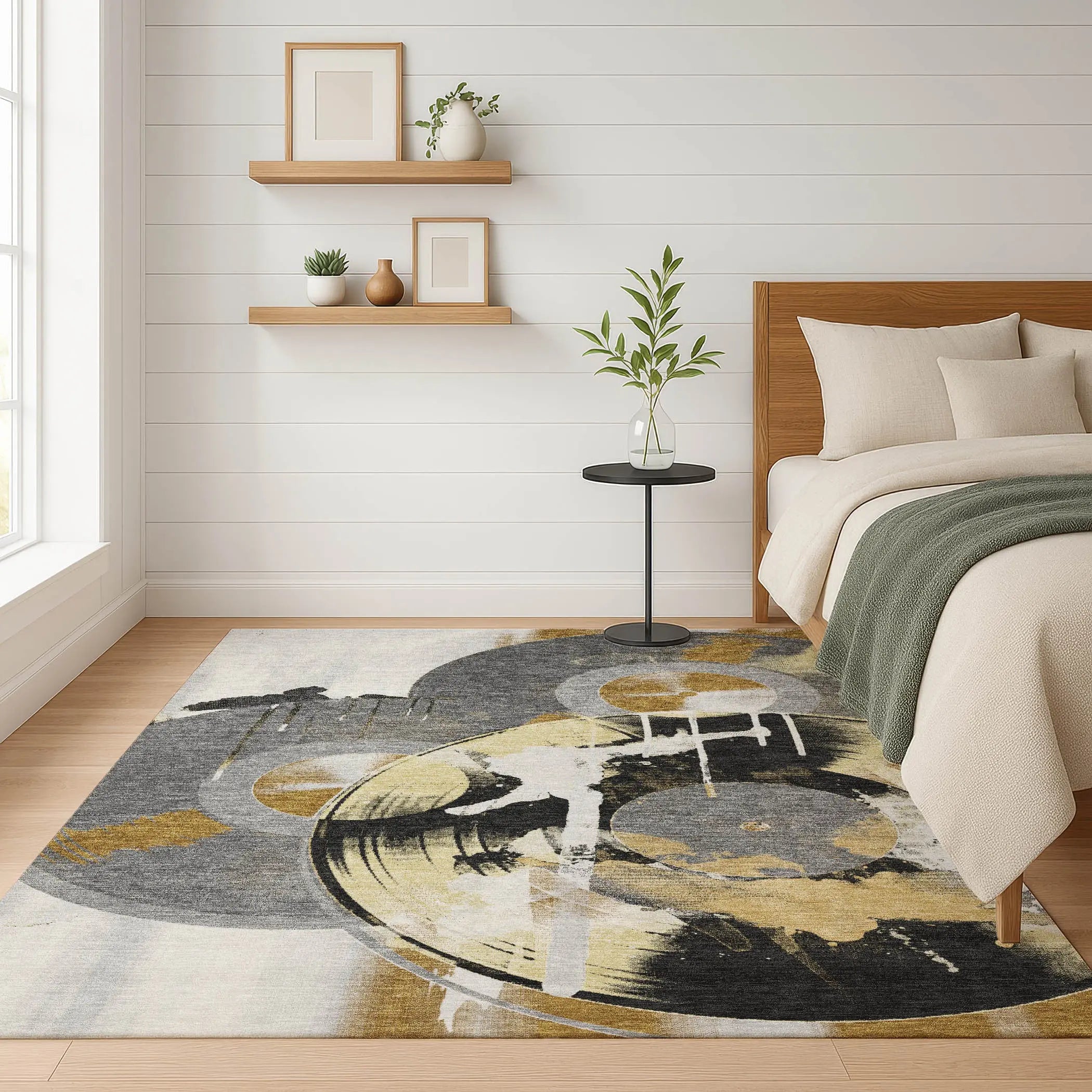 9' X 12' Gray And Graphite Geometric Washable Indoor Outdoor Area Rug Homeroots Outdoor