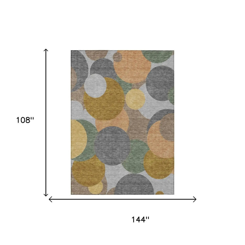 9' X 12' Gray And Graphite Geometric Washable Indoor Outdoor Area Rug Homeroots Outdoor