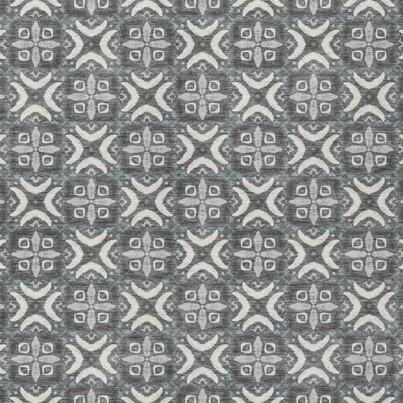 9' X 12' Gray And Graphite Geometric Washable Indoor Outdoor Area Rug Homeroots Outdoor