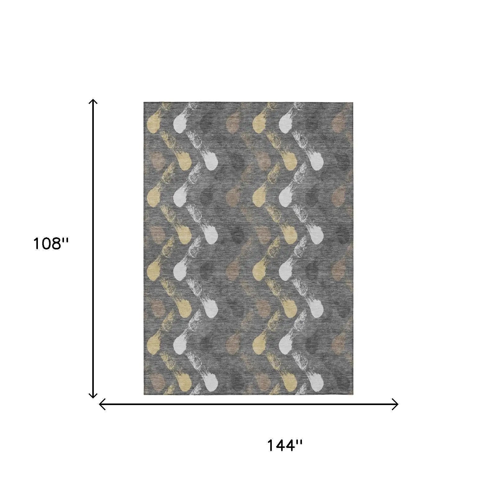 9' X 12' Gray And Graphite Geometric Washable Indoor Outdoor Area Rug Homeroots Outdoor