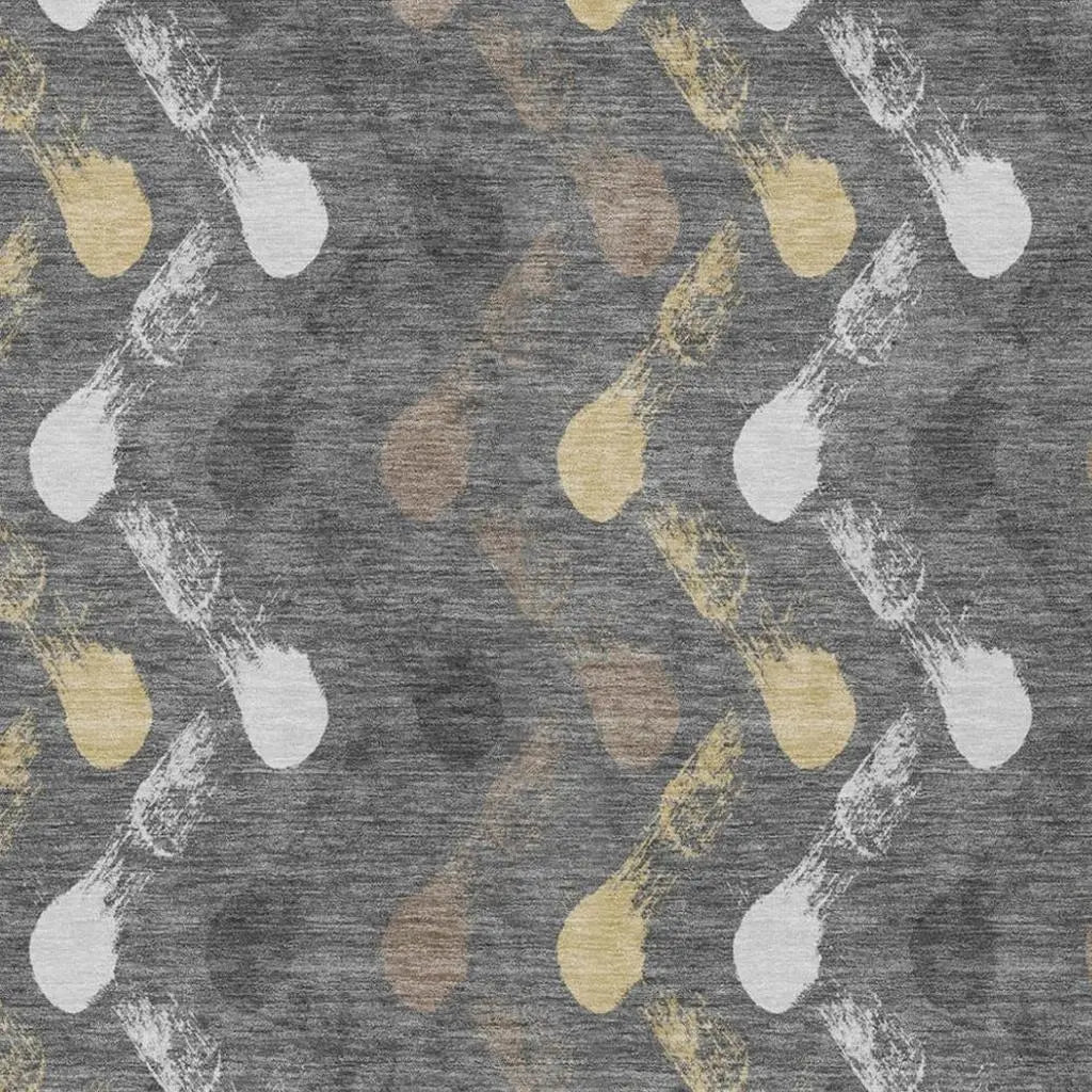 9' X 12' Gray And Graphite Geometric Washable Indoor Outdoor Area Rug Homeroots Outdoor