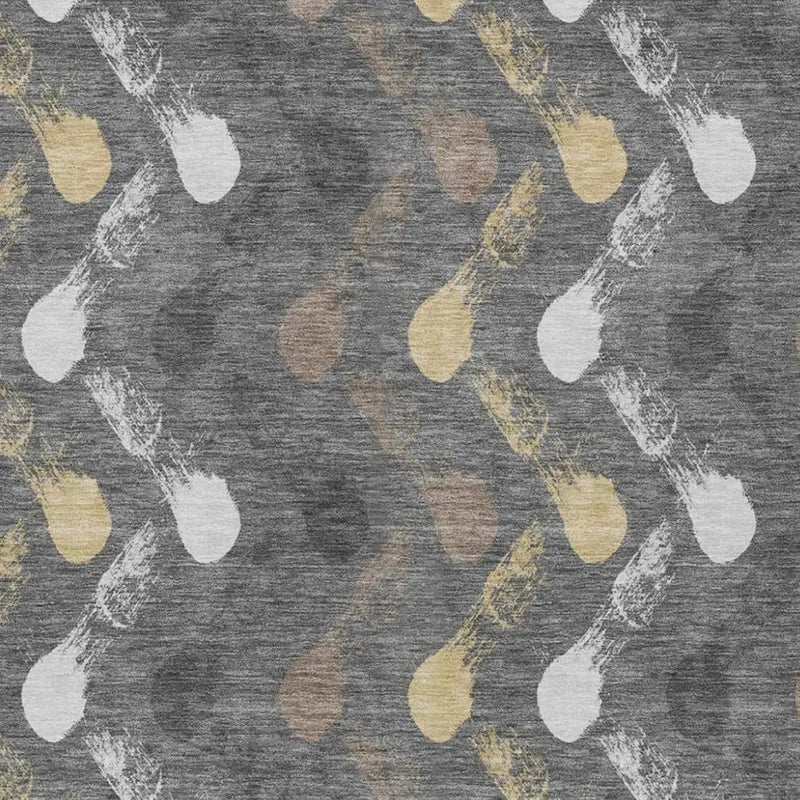 9' X 12' Gray And Graphite Geometric Washable Indoor Outdoor Area Rug Homeroots Outdoor