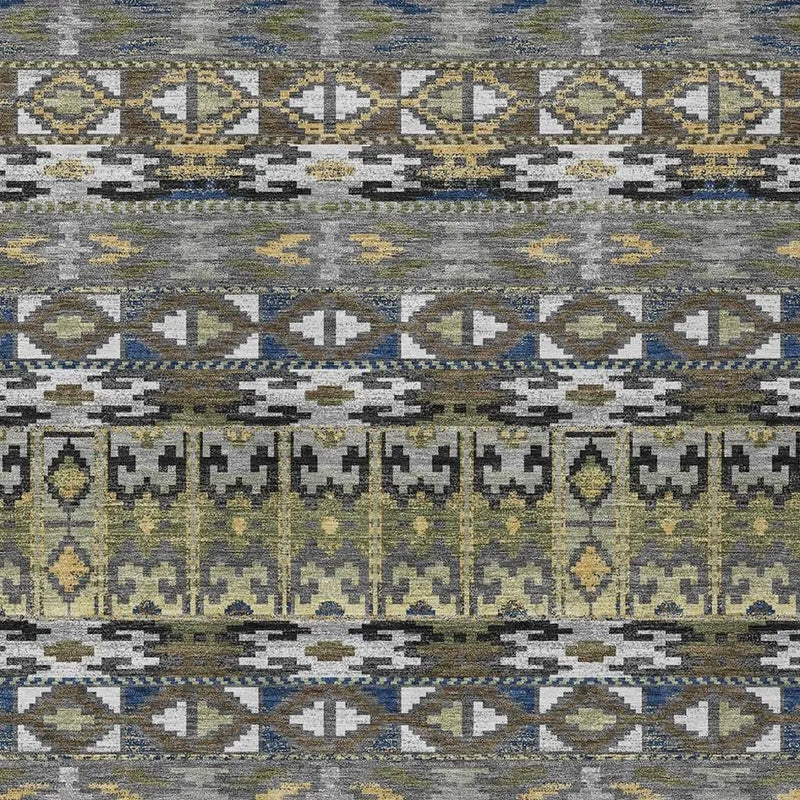 9' X 12' Gray And Graphite Geometric Washable Indoor Outdoor Area Rug Homeroots Outdoor