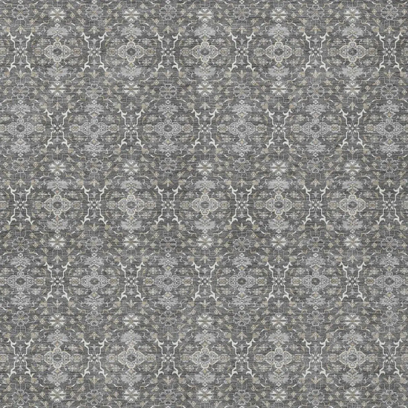 9' X 12' Gray And Graphite Oriental Washable Indoor Outdoor Area Rug Homeroots Outdoor