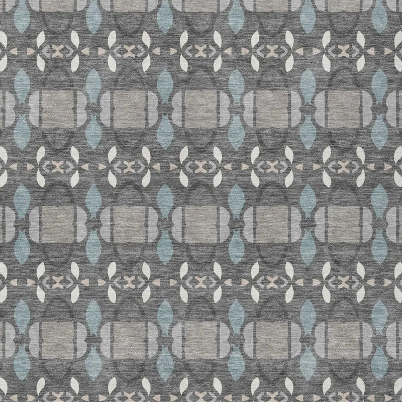 9' X 12' Gray And Graphite Striped Washable Indoor Outdoor Area Rug Homeroots Outdoor