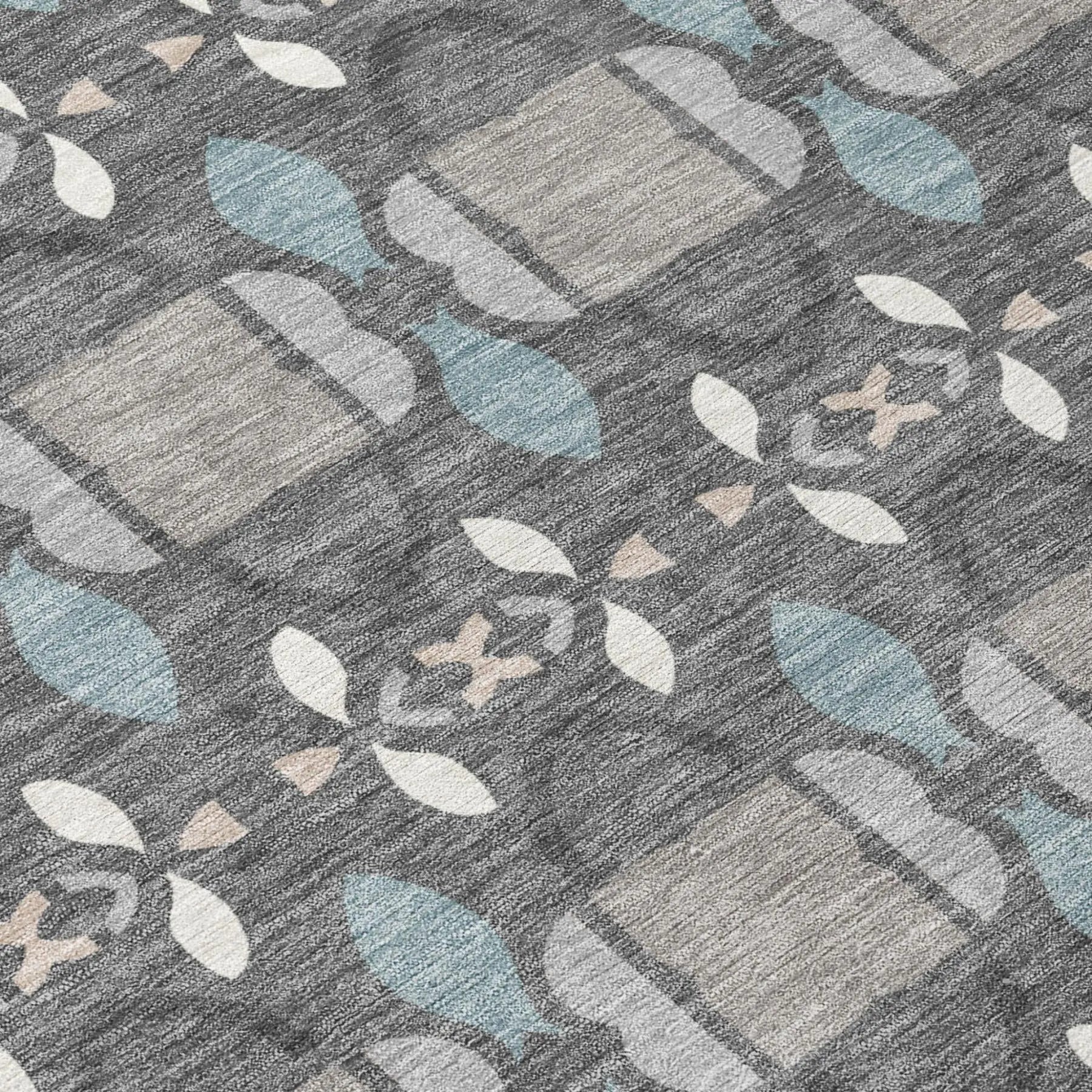 9' X 12' Gray And Graphite Striped Washable Indoor Outdoor Area Rug Homeroots Outdoor