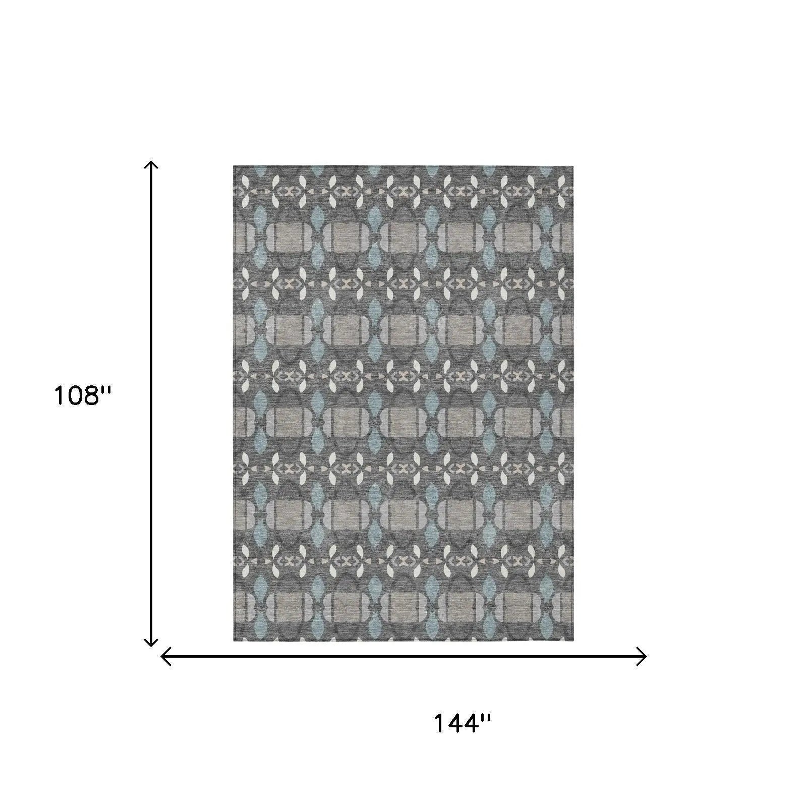 9' X 12' Gray And Graphite Striped Washable Indoor Outdoor Area Rug Homeroots Outdoor