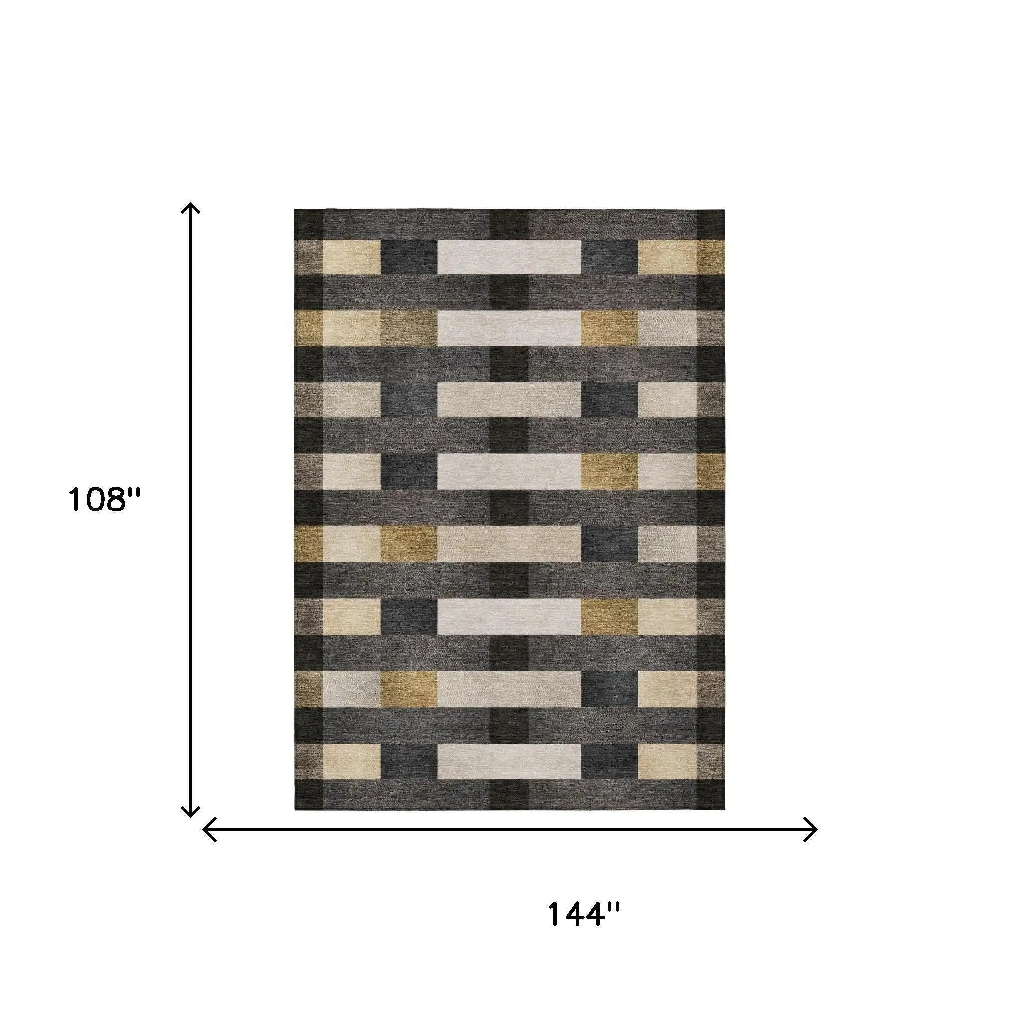 9' X 12' Gray And Graphite Striped Washable Indoor Outdoor Area Rug Homeroots Outdoor