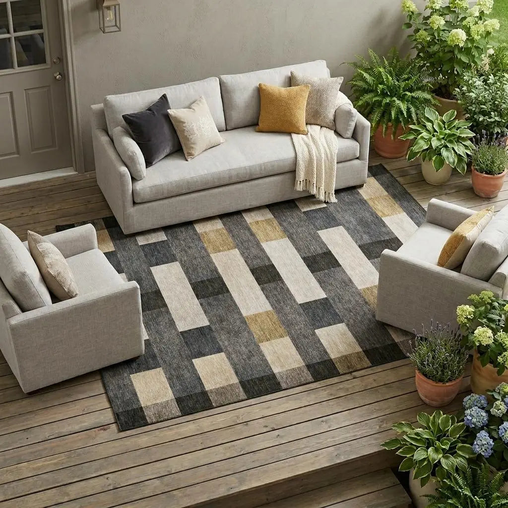 9' X 12' Gray And Graphite Striped Washable Indoor Outdoor Area Rug Homeroots Outdoor