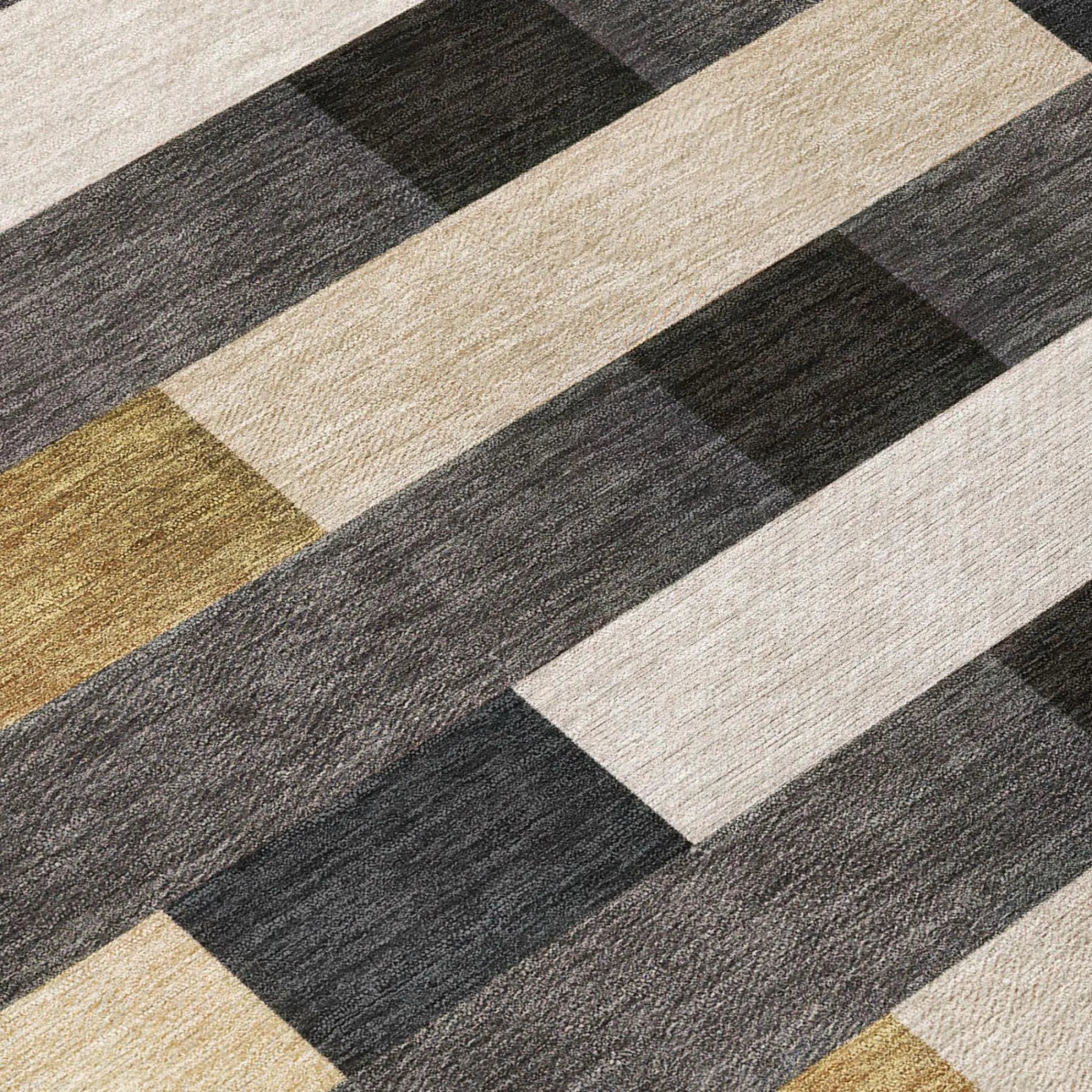 9' X 12' Gray And Graphite Striped Washable Indoor Outdoor Area Rug Homeroots Outdoor