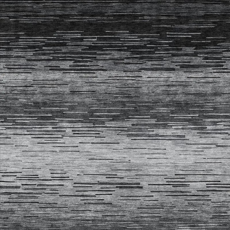 9' X 12' Gray And Graphite Striped Washable Indoor Outdoor Area Rug Homeroots Outdoor