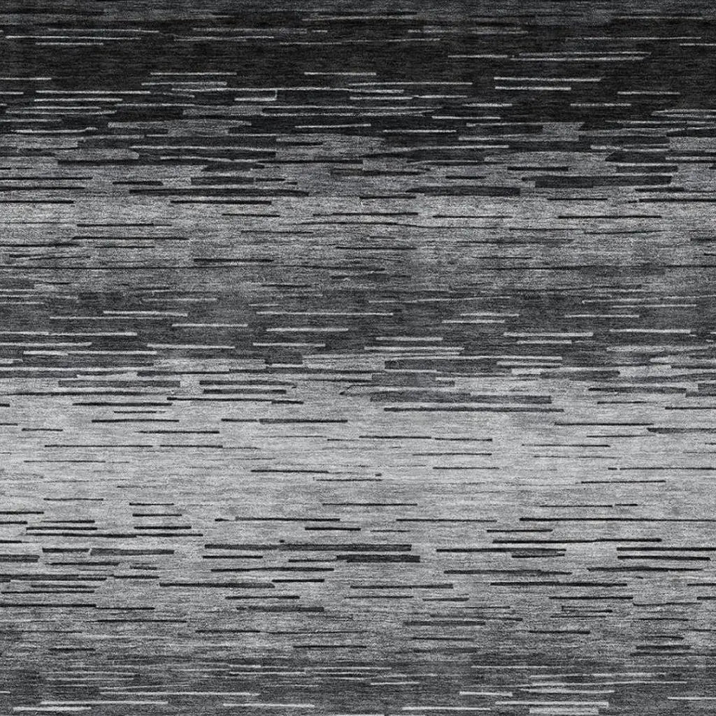 9' X 12' Gray And Graphite Striped Washable Indoor Outdoor Area Rug Homeroots Outdoor