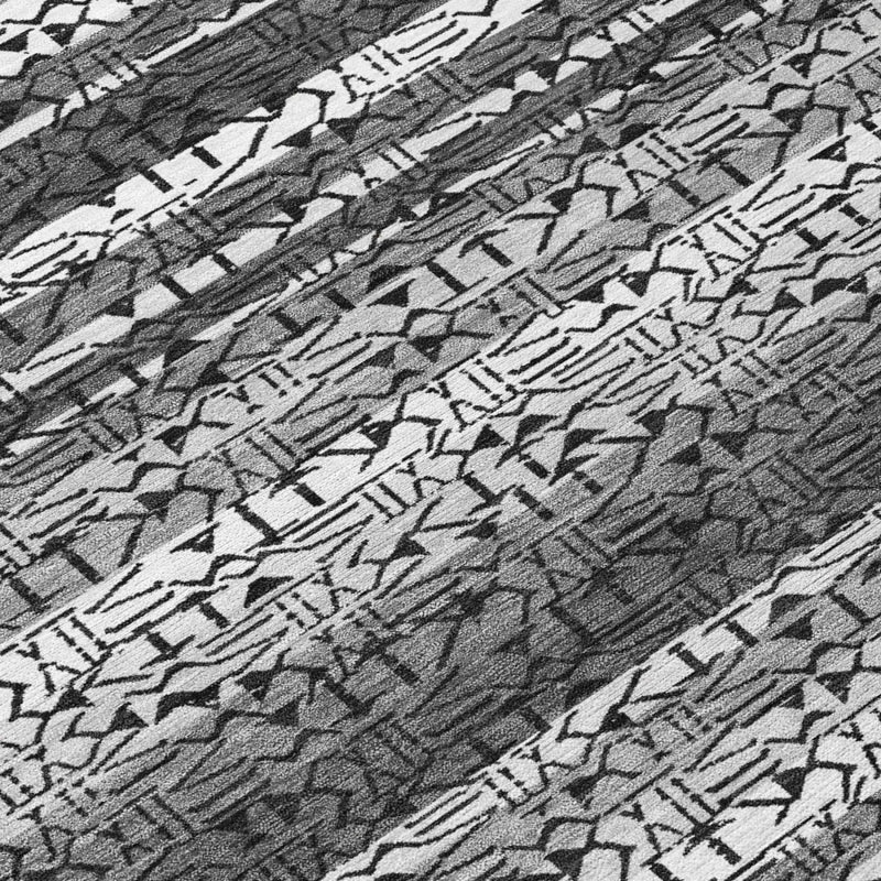 9' X 12' Gray And Graphite Striped Washable Indoor Outdoor Area Rug Homeroots Outdoor