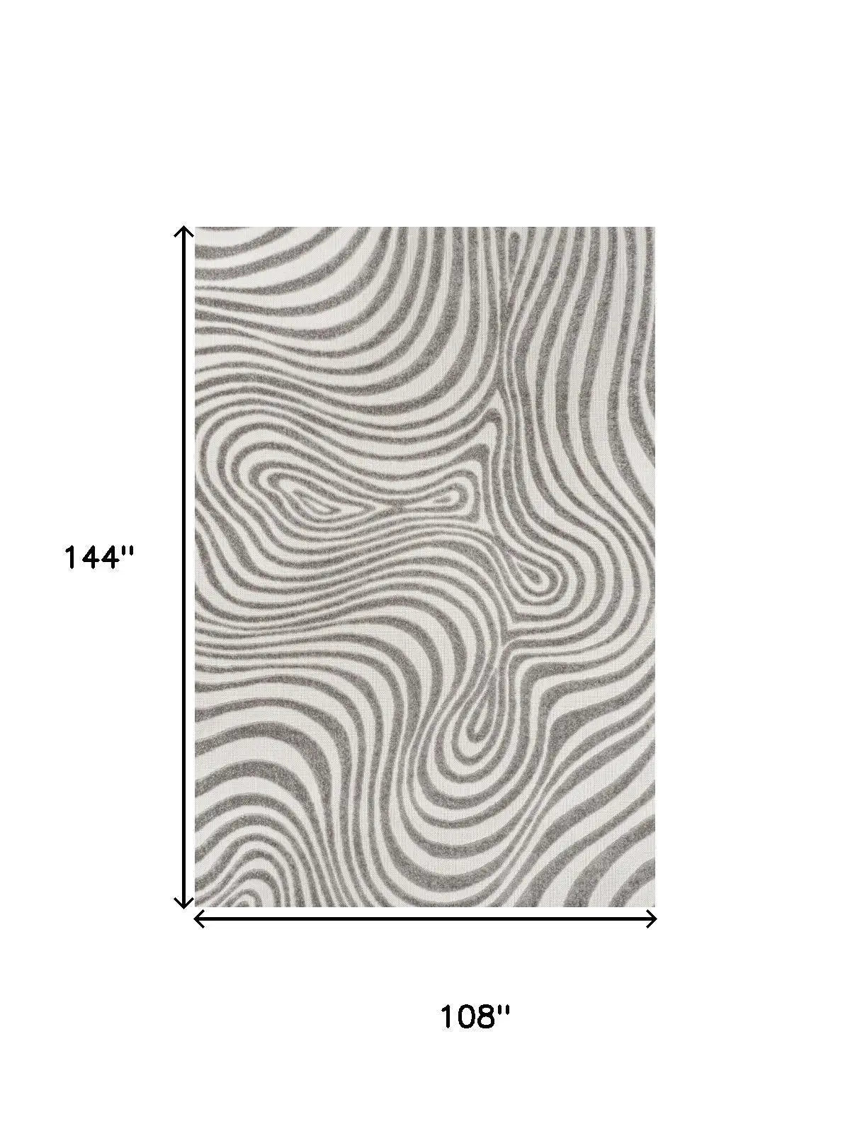 9' X 12' Gray And Ivory Abstract Indoor Outdoor Area Rug Homeroots Outdoor