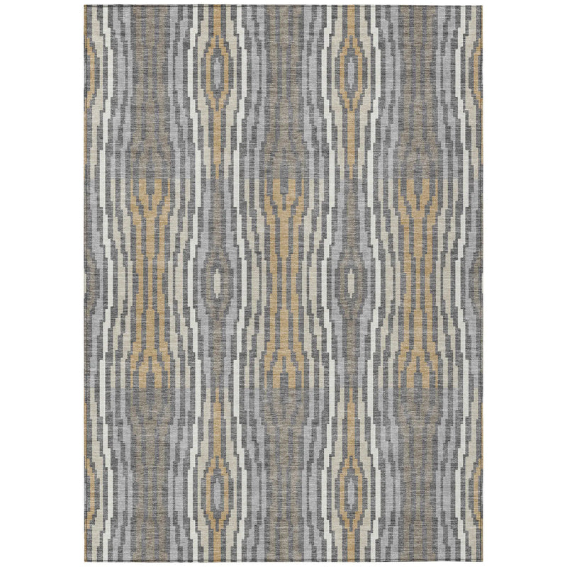 9' X 12' Gray And Ivory Abstract Washable Indoor Outdoor Area Rug Homeroots Outdoor