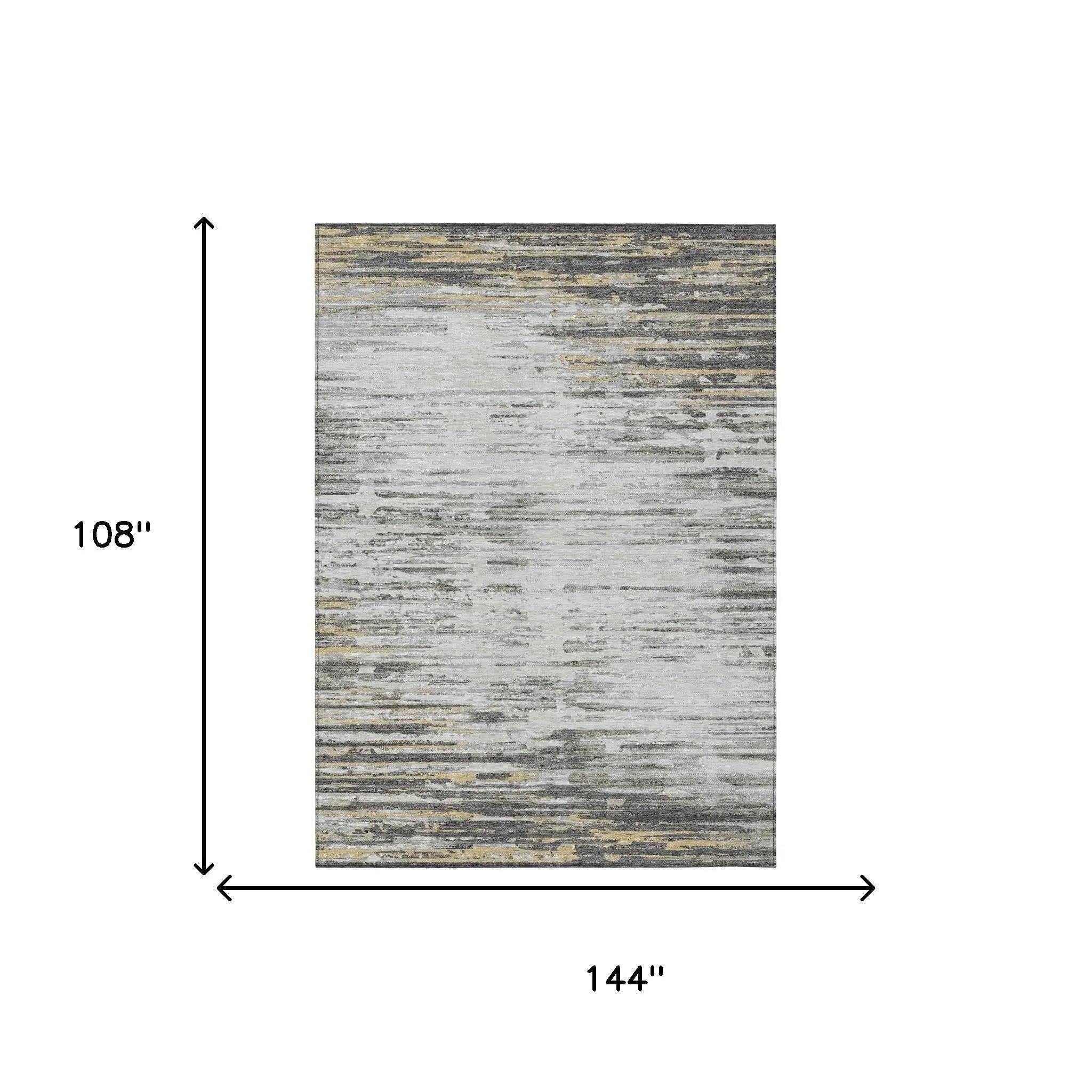 9' X 12' Gray And Ivory Abstract Washable Indoor Outdoor Area Rug Homeroots Outdoor