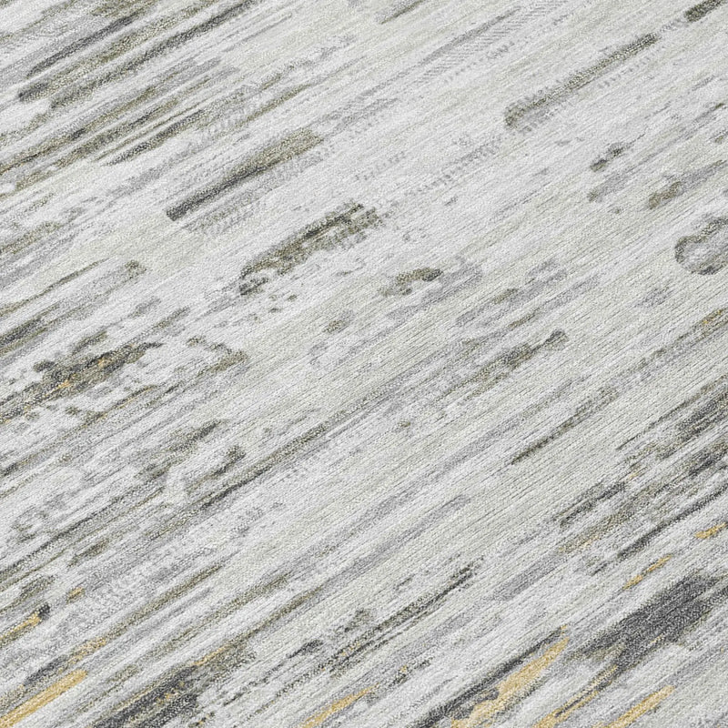 9' X 12' Gray And Ivory Abstract Washable Indoor Outdoor Area Rug Homeroots Outdoor