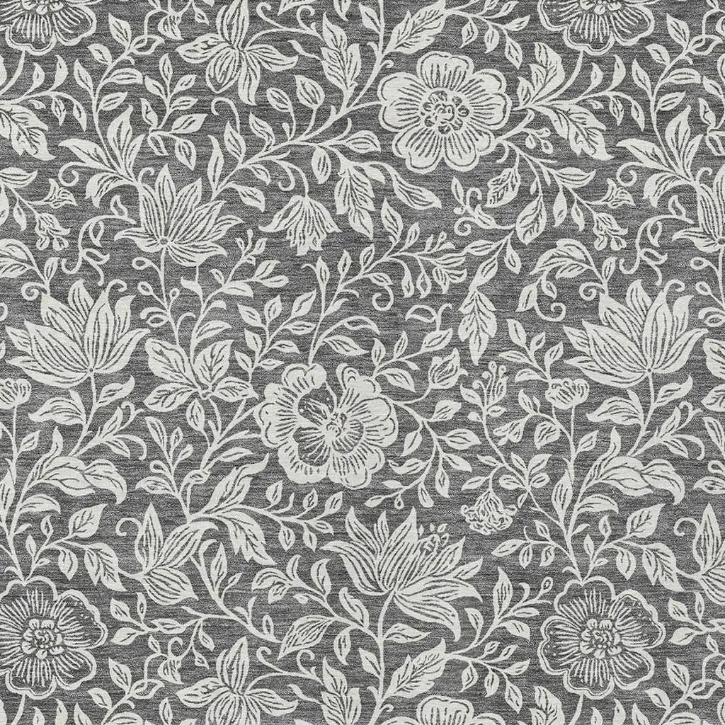 9' X 12' Gray And Ivory Floral Washable Indoor Outdoor Area Rug Homeroots Outdoor