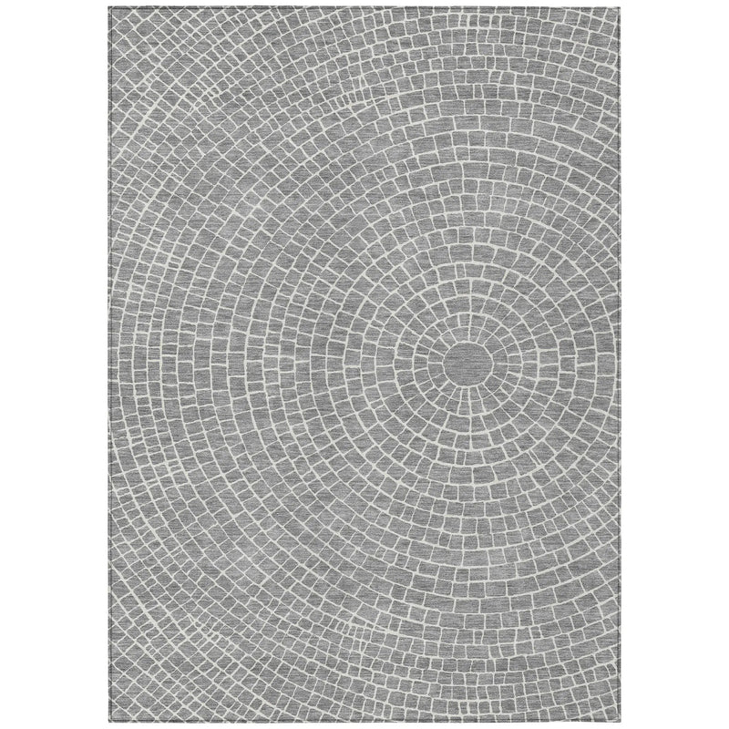 9' X 12' Gray And Ivory Geometric Washable Indoor Outdoor Area Rug Homeroots Outdoor